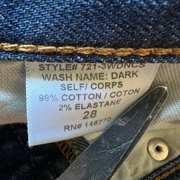 Re/Done Size 28 Blue Denim Double Needle High Waist Straight Leg ButtonFly Jeans - Picture 12 of 14